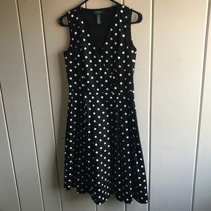 Ralph Lauren Polka Dot Dress w/Pockets Size 4